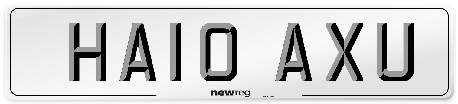 HA10 AXU Number Plate from New Reg